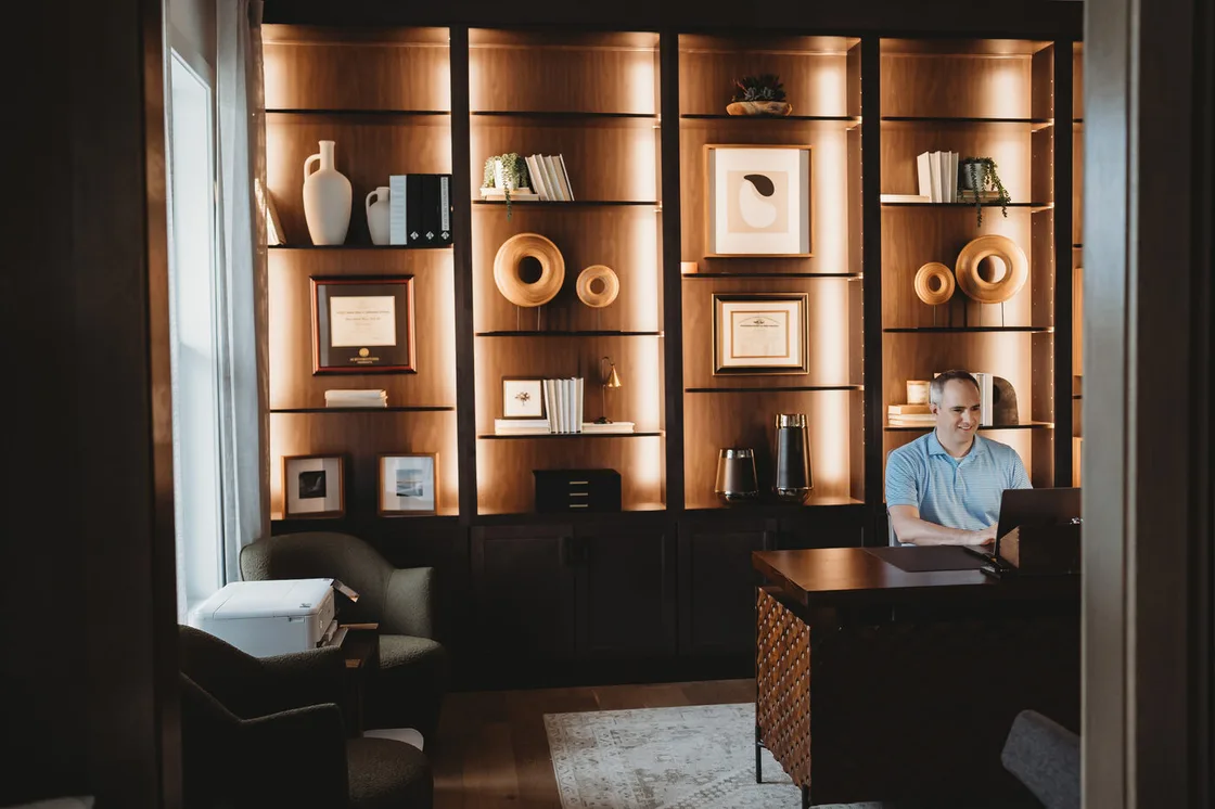 Dr. Bassi seeing patients online from his office